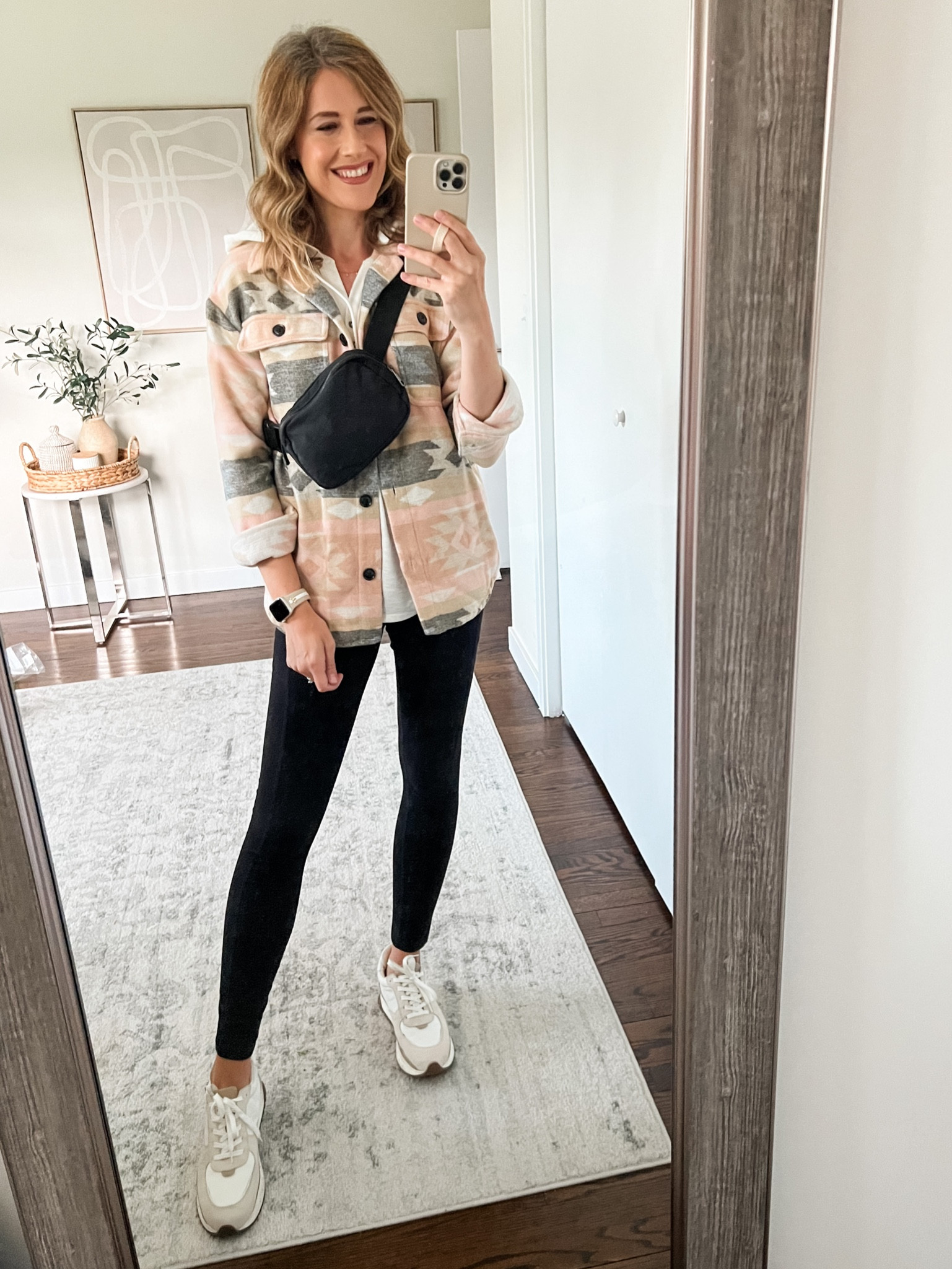 Walmart hoodie shirt jacket, soft not itchy, not lined. Wearing my true to size medium in juniors. You could size up for oversized fit. Henley tee not online yet. #walmartfashion 

#LTKunder50 #LTKunder100 #LTKstyletip