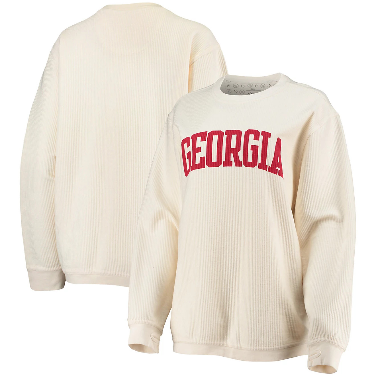 Pressbox Georgia Bulldogs Comfy Cord Vintage Wash Basic Arch Pullover Sweatshirt | Academy Sports + Outdoors