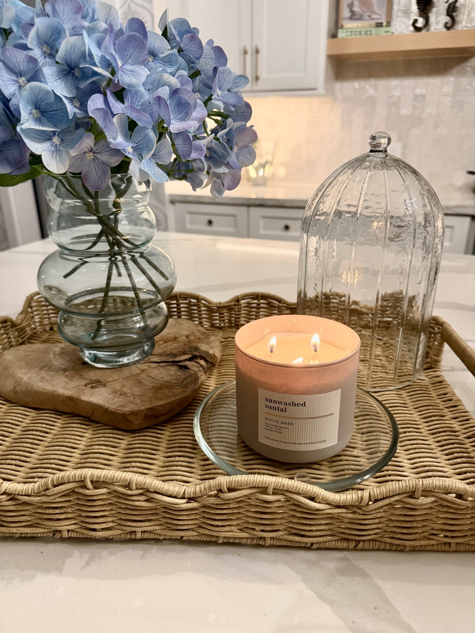 Loving this bath & body works candle so much! This woven rattan tray is new too! 

#LTKHome