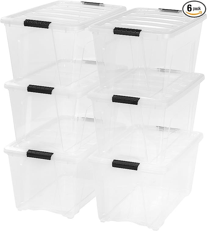 IRIS USA 53 Qt. Plastic Storage Bin Tote Organizing Container with Durable Lid and Secure Latchin... | Amazon (US)