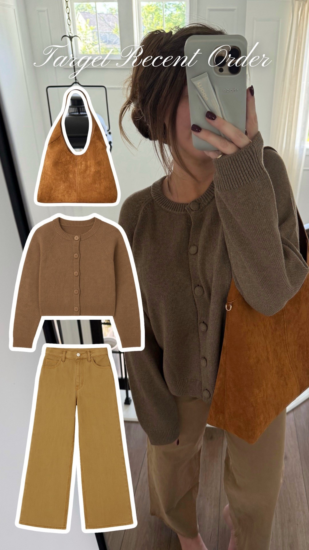 Wearing XL in the sweater. Size way up if you don’t want it cropped! Jeans are size 2! They run a little small but are so flattering! 