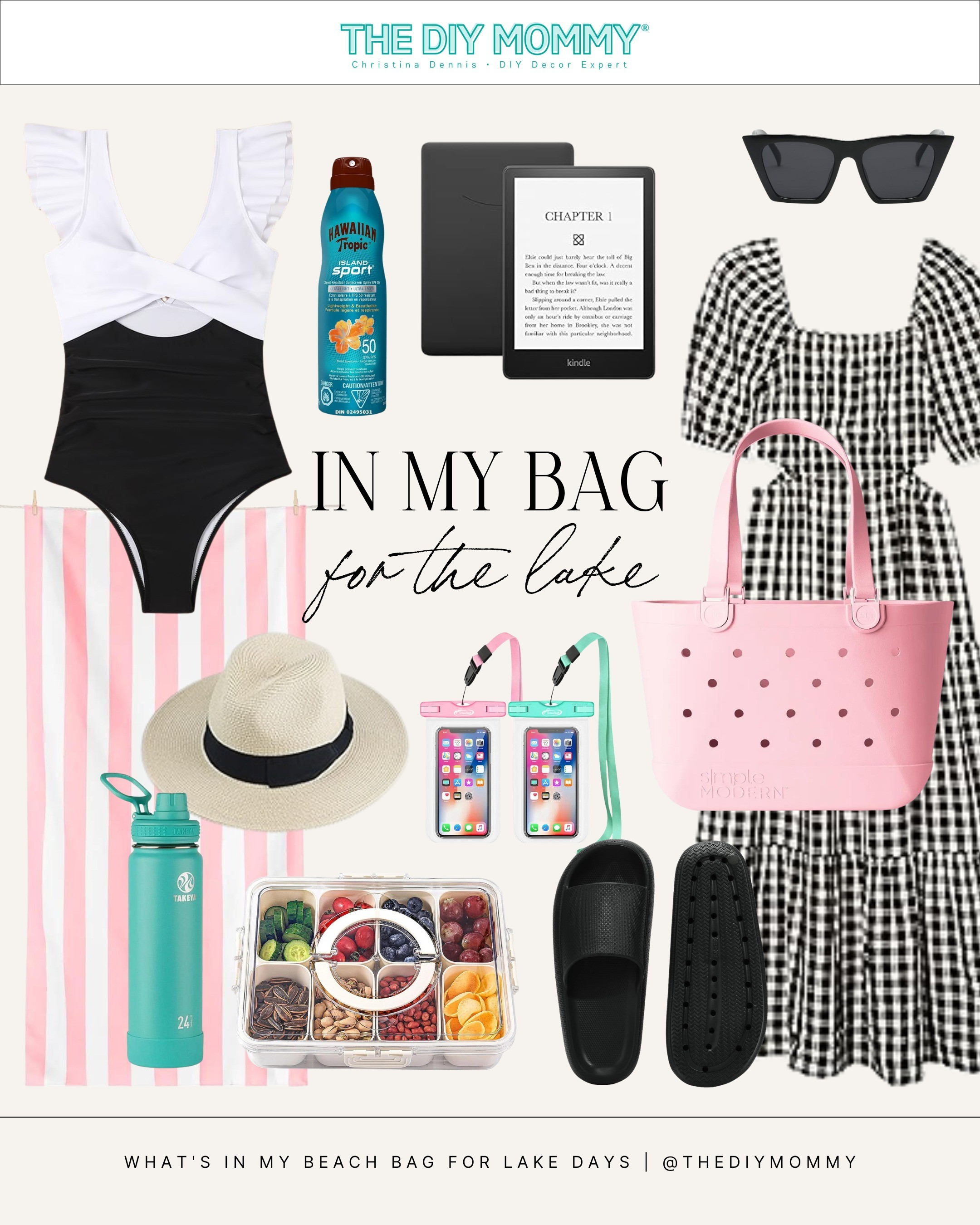 Cute & practical Amazon finds in my beach bag for a sunny day at the lake. This swimsuit is so flattering, and I'm obsessed with this waterproof bag!

#LTKSeasonal #LTKMidsize #LTKSwim