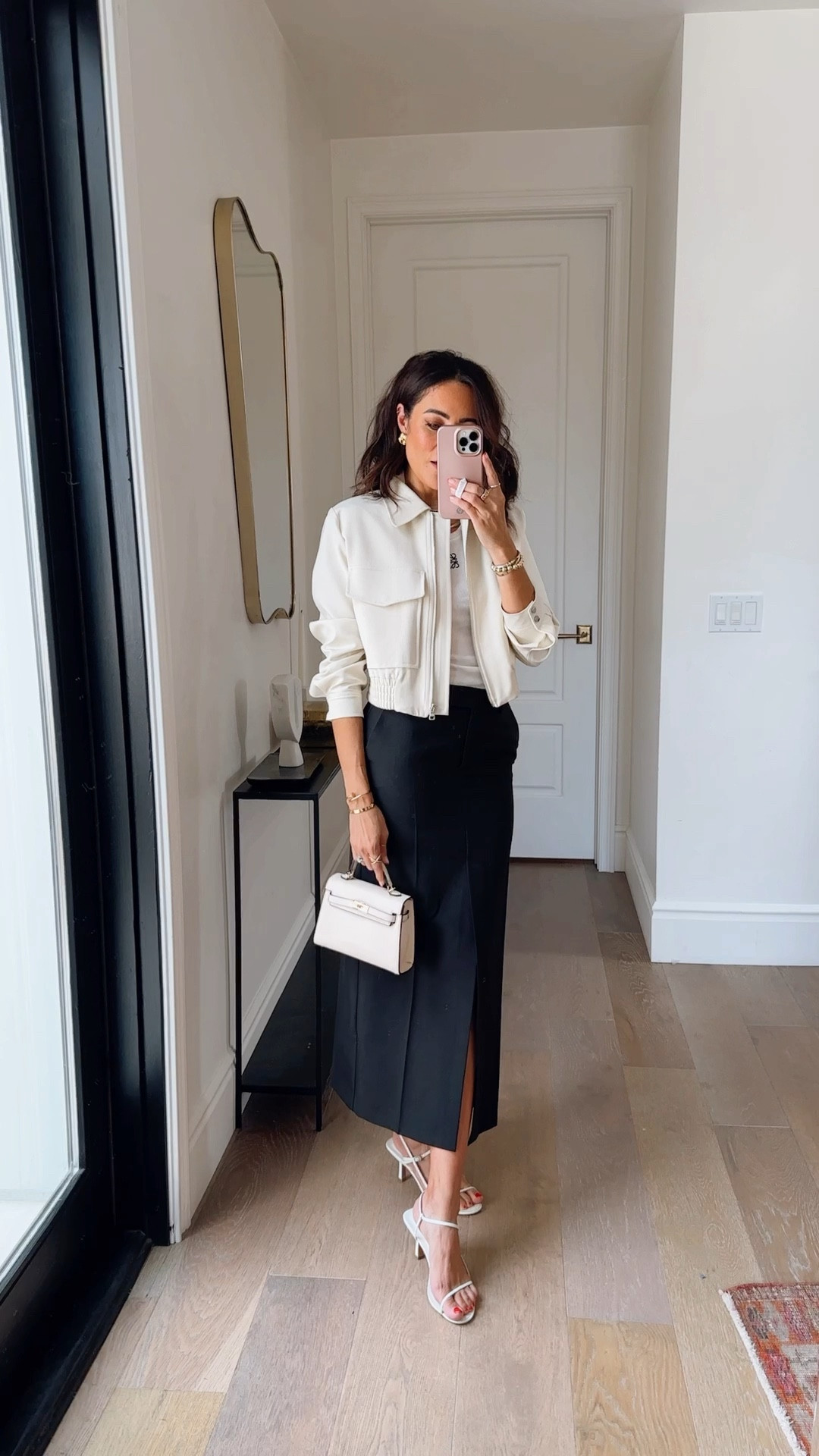 The chicest bomber jacket and skirt!

Skirt size up 4
Bomber size up S


#LTKSale 

#LTKsalealert #LTKSeasonal