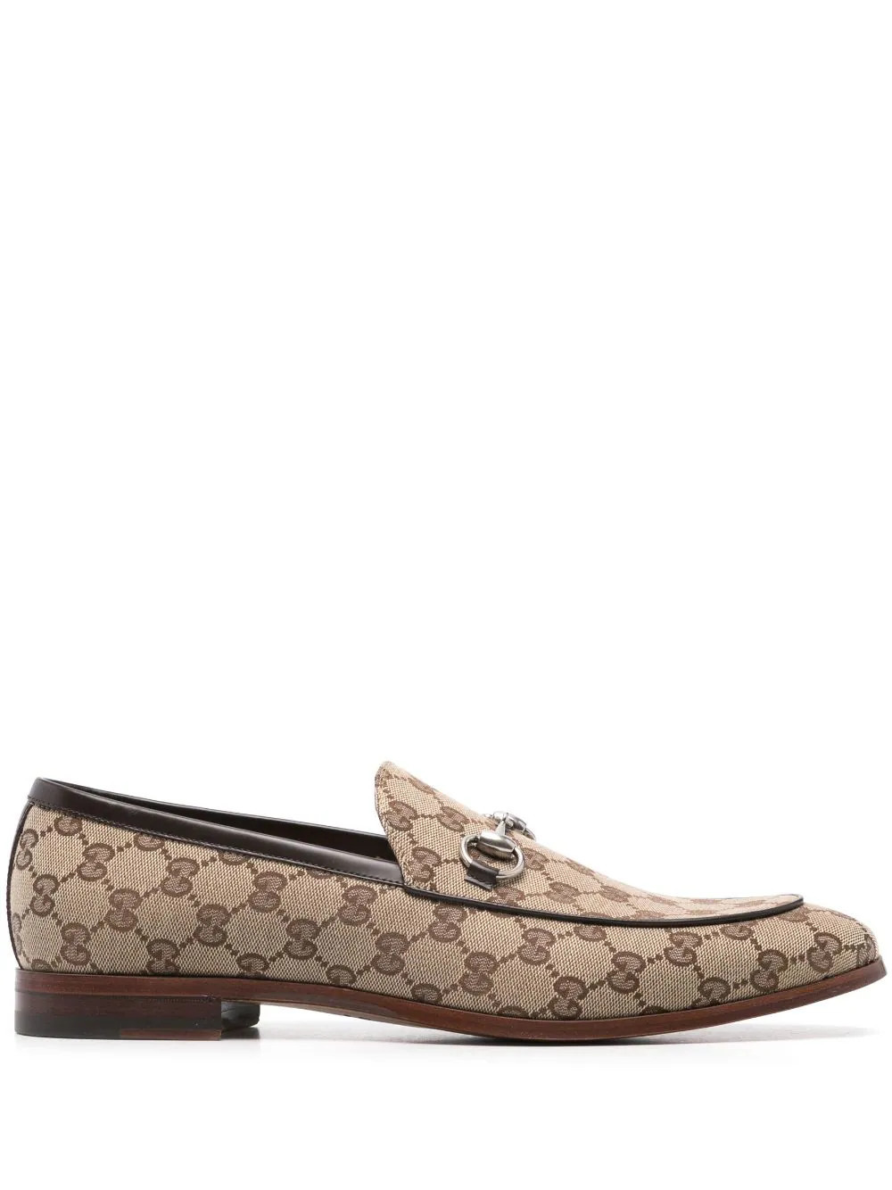 Gucci Horsebit-detailed GG-canvas loafers - Neutrals | Farfetch Global