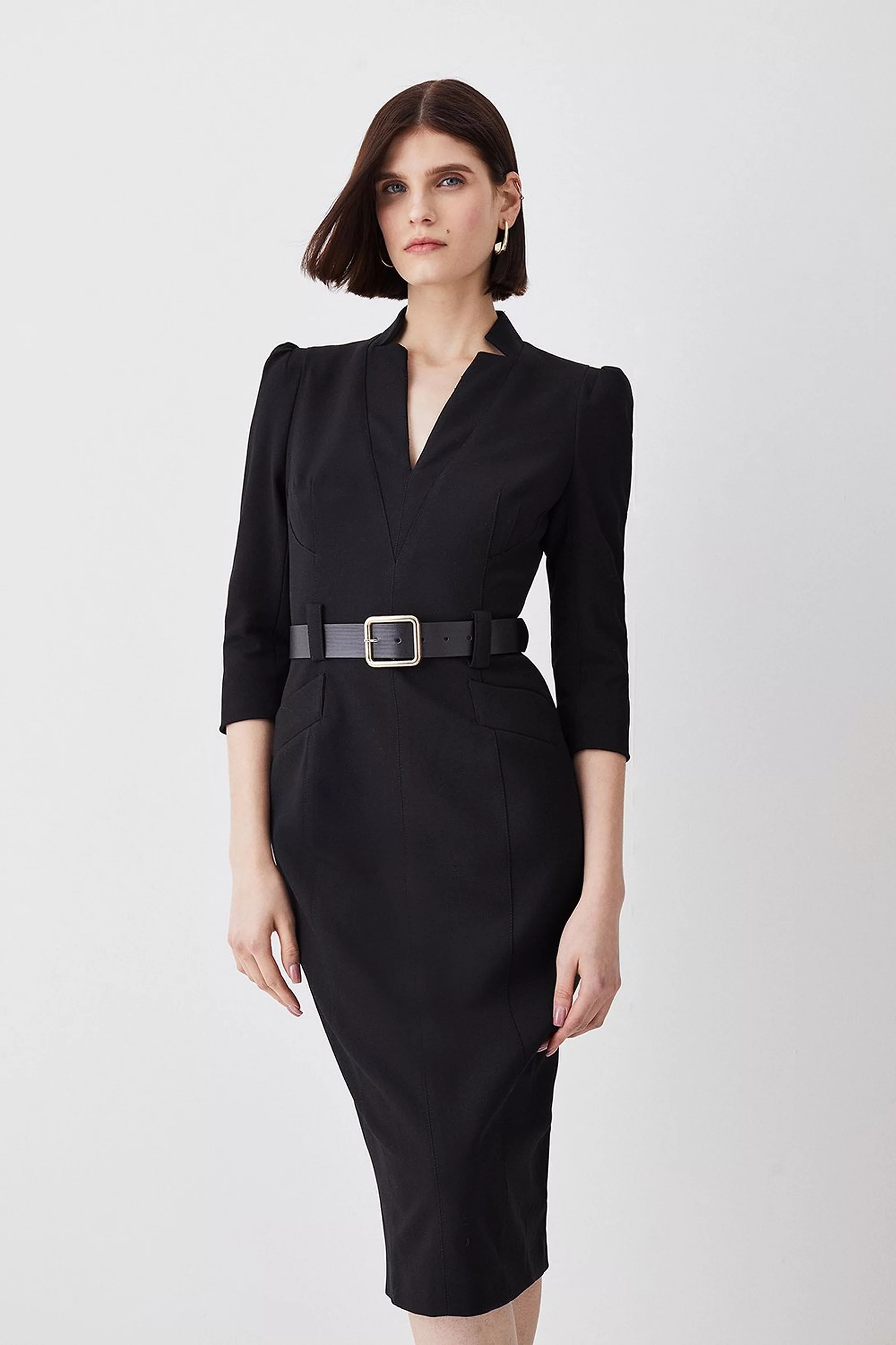 Forever Belted Midi Pencil Dress | Karen Millen US