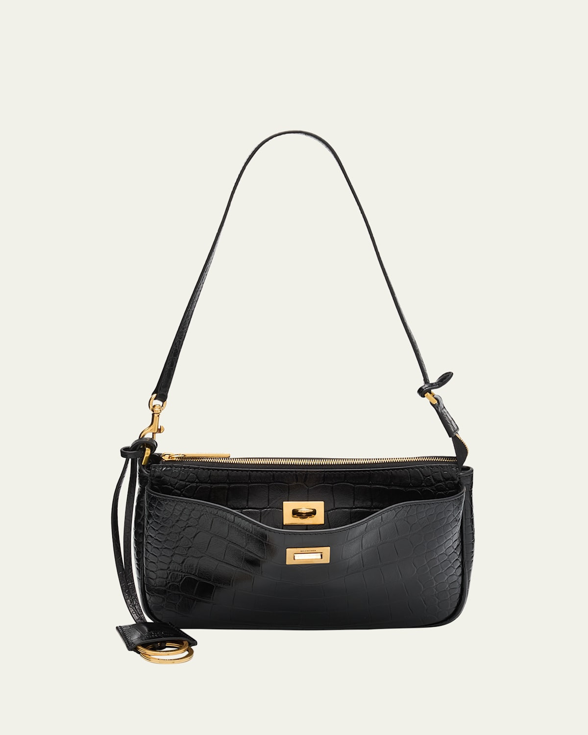 Rodeo Croc-Embossed Leather Pochette | Bergdorf Goodman