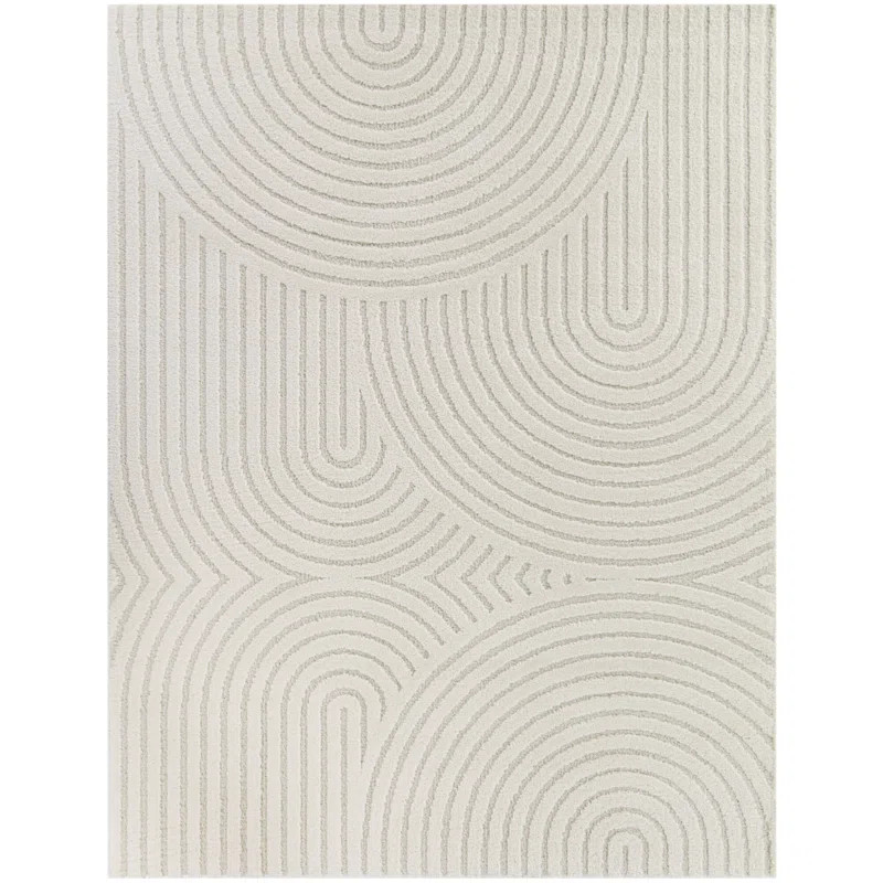 Fathir Cream Modern Geometric Area Rug | Wayfair North America