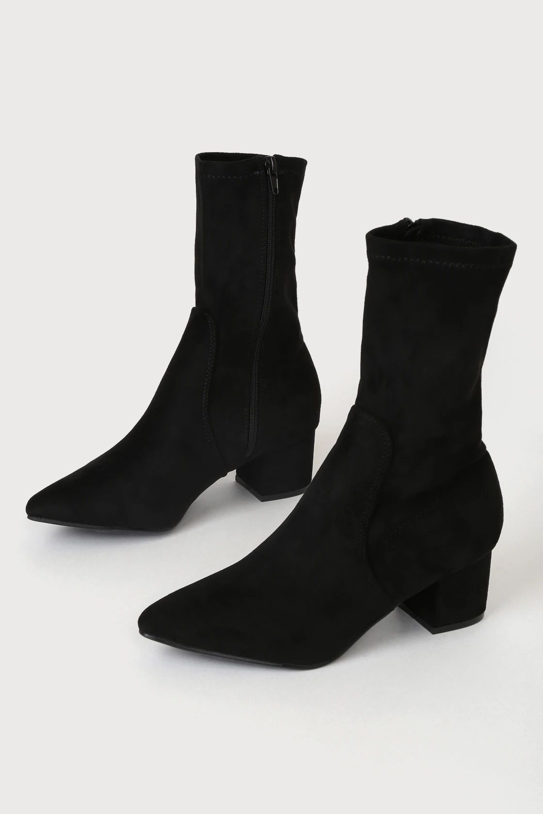 Dwyla Black Suede Pointed-Toe Sock Boots | Lulus (US)