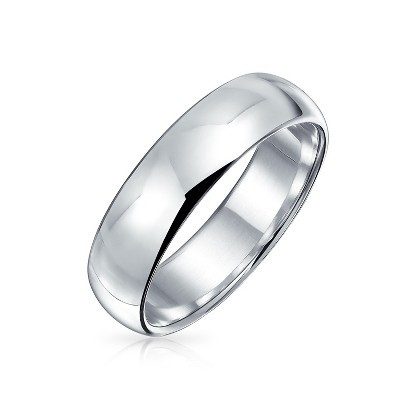 Bling Jewelry Plain 5MM Classic Dome Wedding Band Ring .925 Sterling Silver Comfort Fit Size - 11 | Target