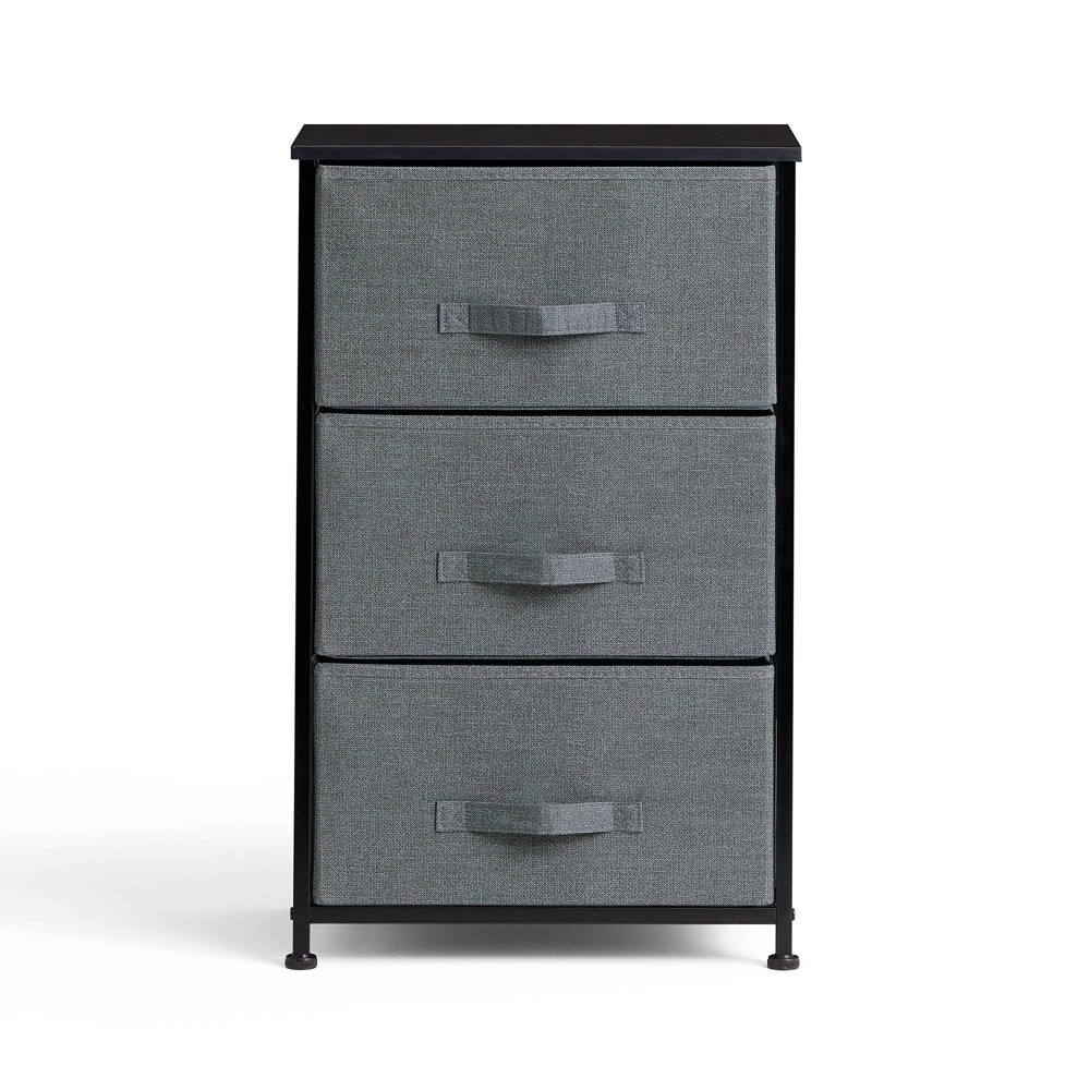 3 Drawer Fabric Storage Chest Black/Charcoal - Brookside Home | Target