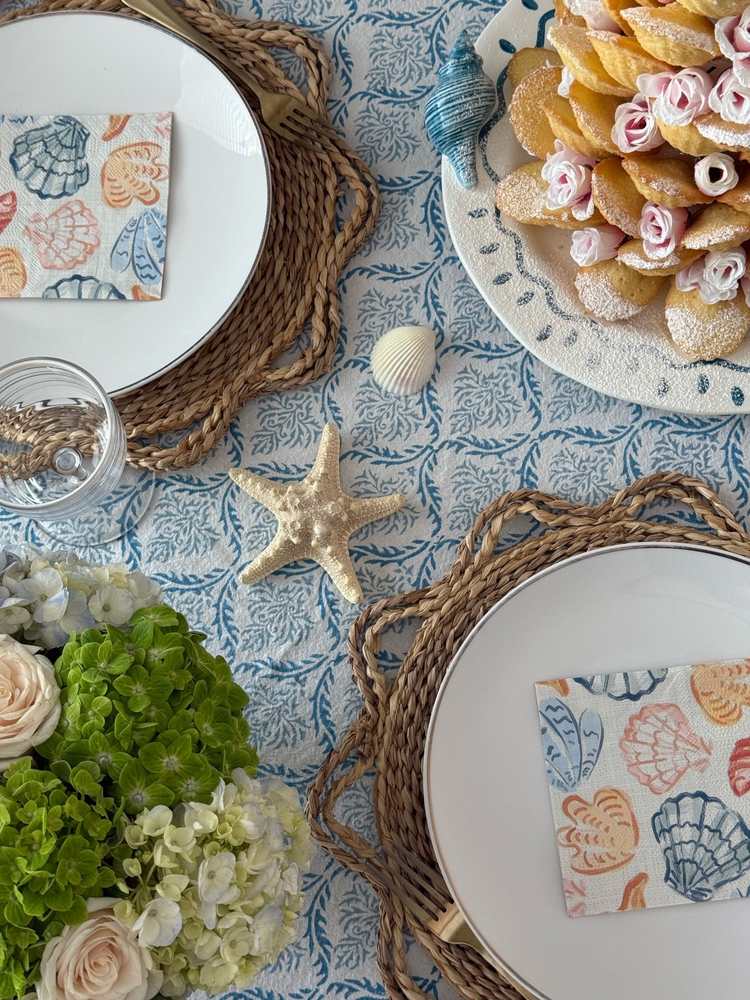 Coastal inspo coming soon…. LOVE this tablecloth too. Perfect for Summer 🩵

#LTKSeasonal #LTKHome