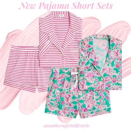 New & On Sale Pajama Short Sets for Spring & Summer 

Knit Azalea Pink Striped & Cotton Bright Seafoam Ivory Multi 

Spring Outfit. Sleepwear. JCrew Factory 

#LTKSeasonal #LTKsalealert #LTKstyletip