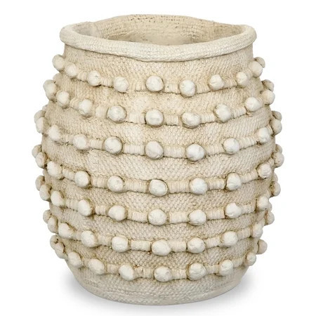 Briful White Knobby Cement Vase Large Textured Knotted Flower Vase Boho Beige Style for Home Decor Living Room Centerpiece for Dining Table | Walmart (US)