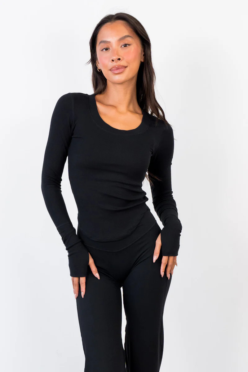 Vitality Essential Rib Scoop Top - Midnight | Vitality