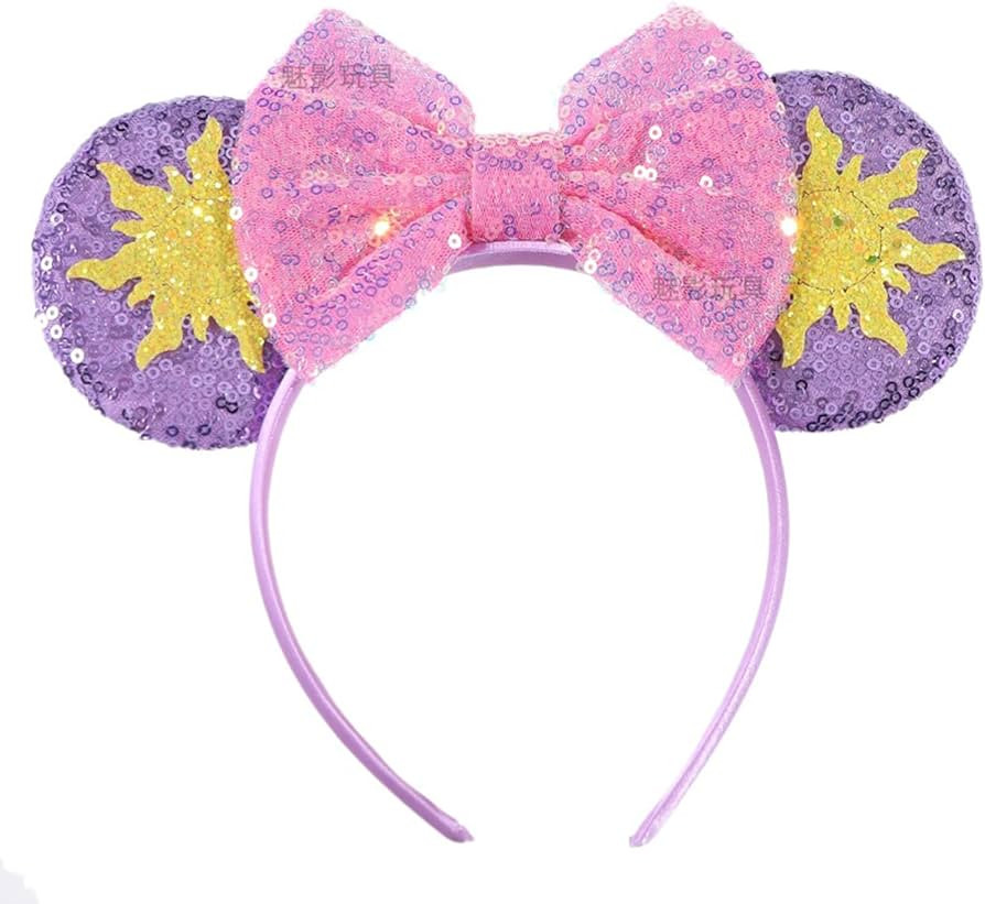 Mouse Ears Headband for Women Girls, Anti-Slip Sequin Mouse Ears Headband Glitter Party Princess ... | Amazon (US)