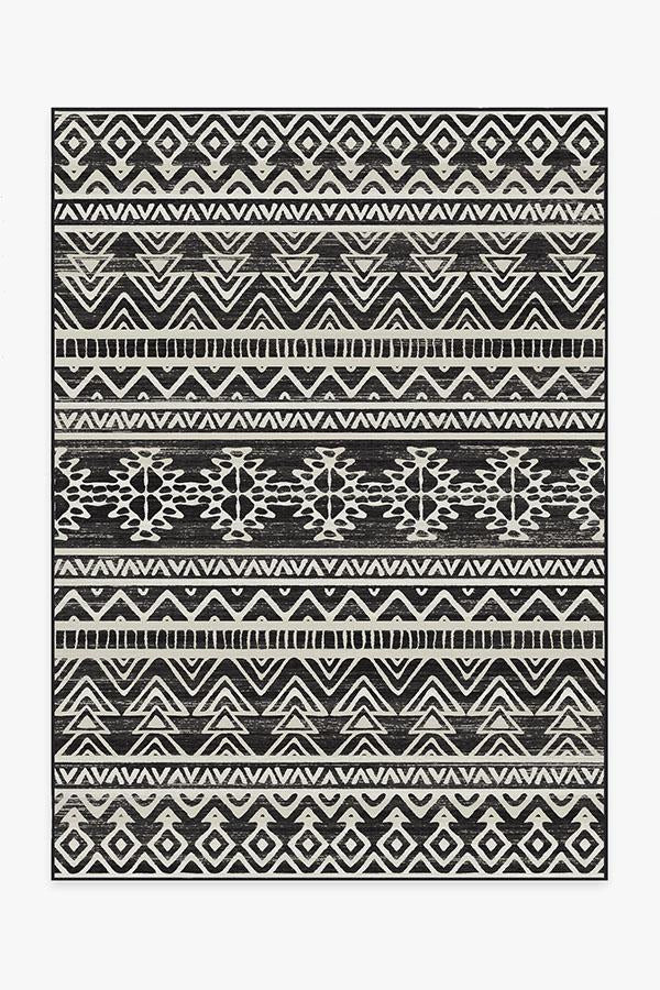 Linear Diamond Black Rug | Ruggable