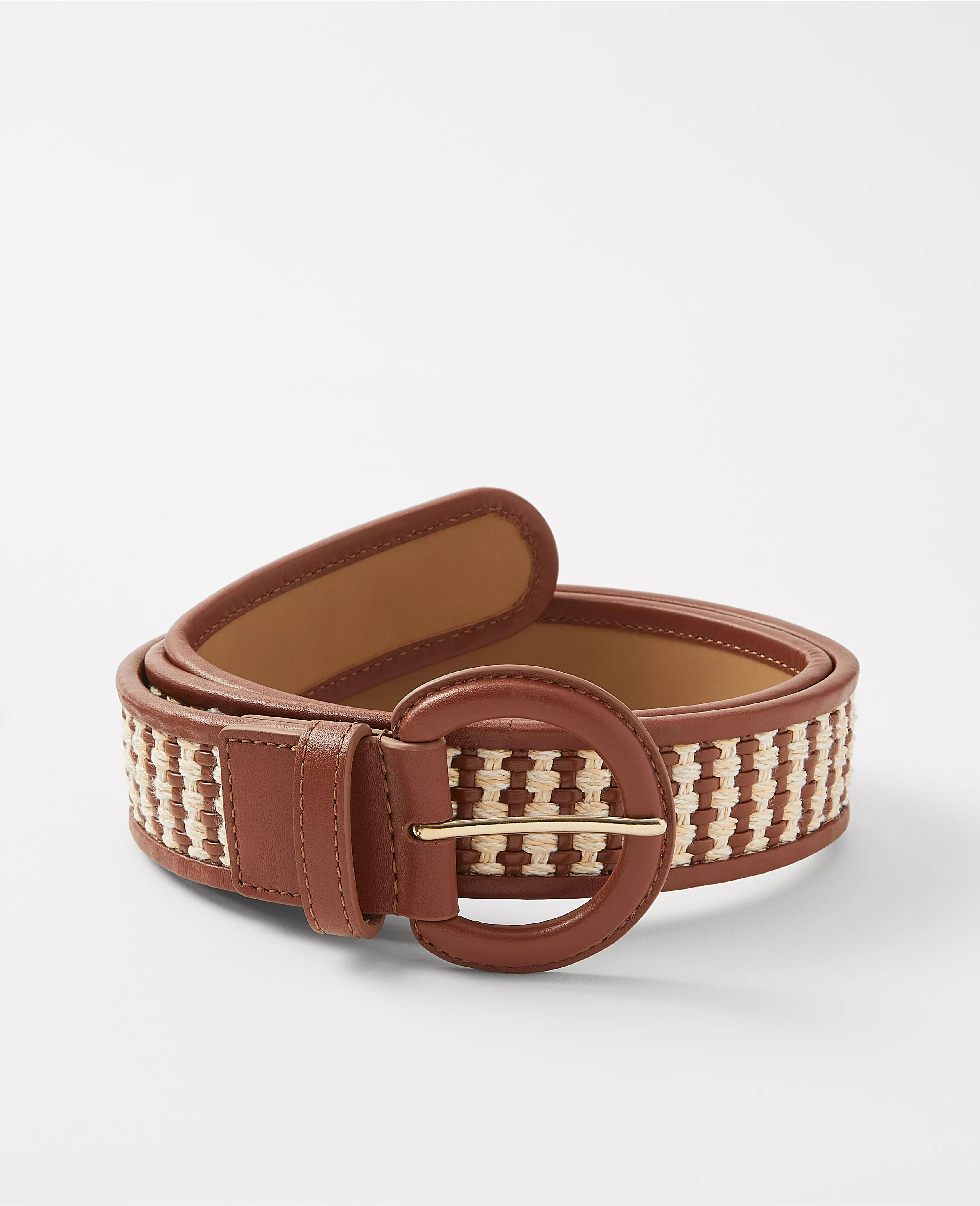 Circle Buckle Straw Belt | Ann Taylor (US)