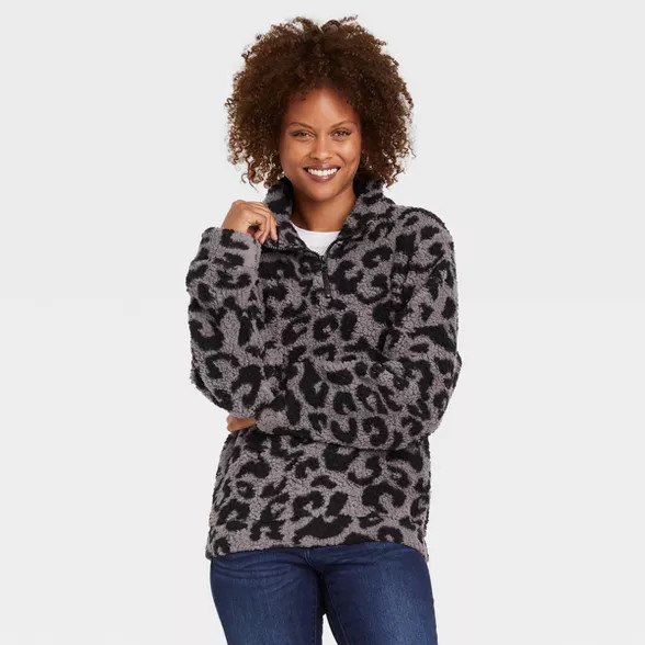 Women's Sherpa Quarter Zip Jacket - Knox Rose™ | Target