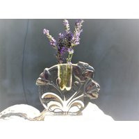 Vintage Elegant Art Glass Vase Heavy Clear Unusual Mid Century For One Flower | Etsy (US)