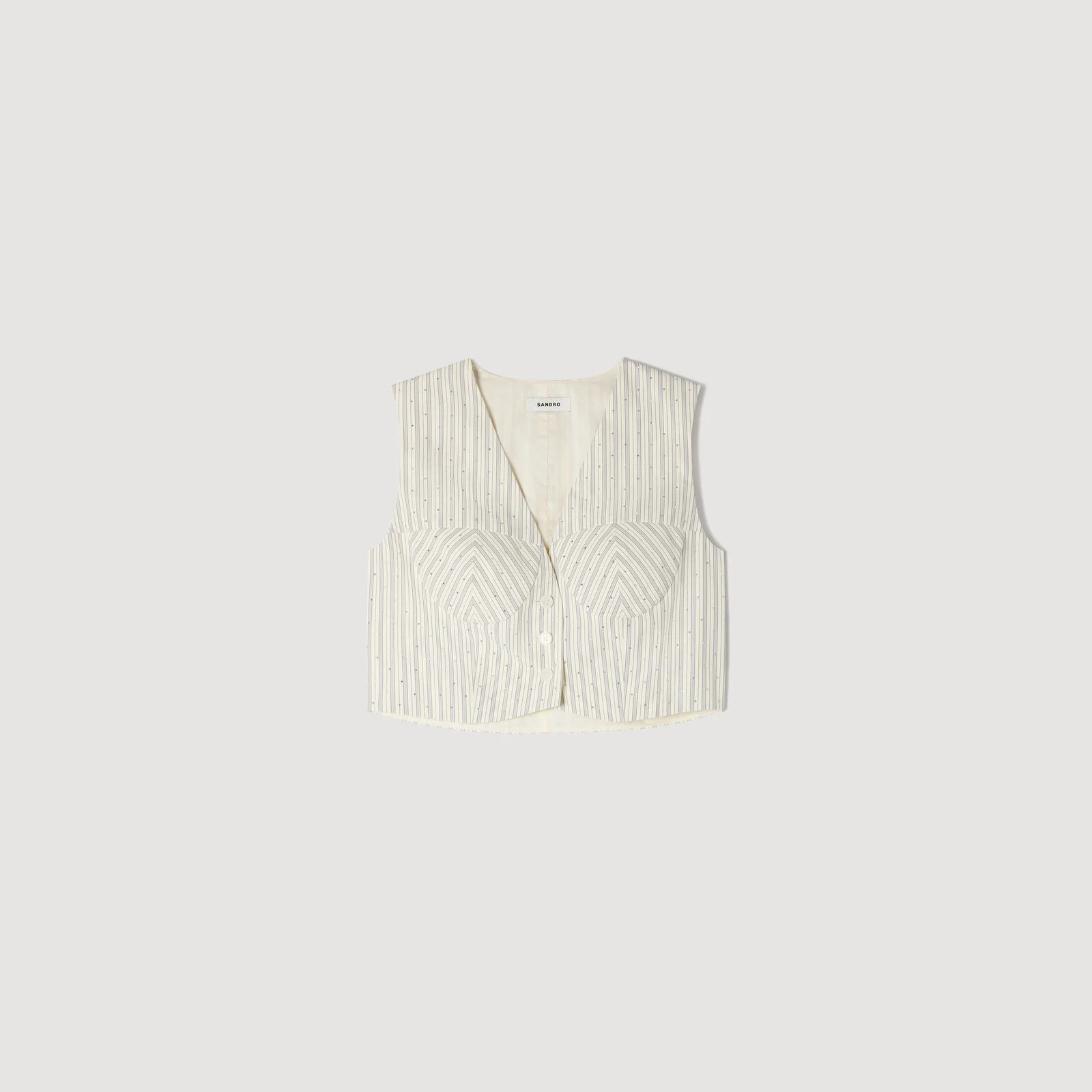 Striped rhinestone crop top | Sandro US | Sandro-Paris US