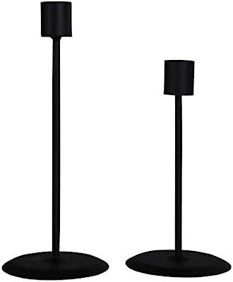 Black Metal Candlesticks for Taper Candles Table Romantic for Wedding Birthday Dinner Home Bar De... | Amazon (US)
