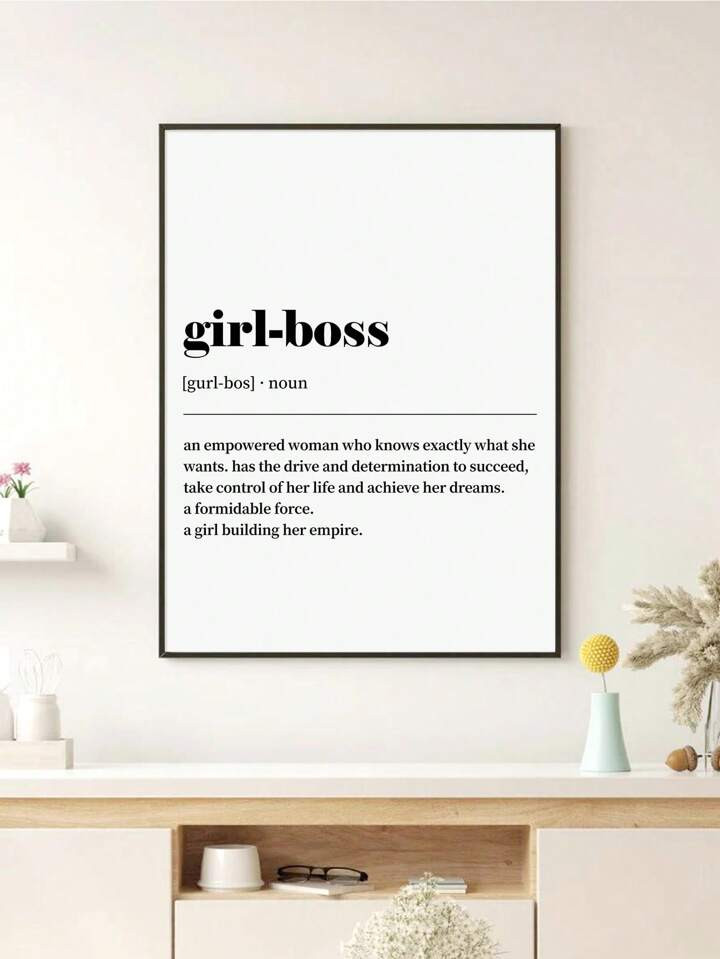 1Pc Girl-Boss Definition Wall Art, Gift For Women, Best Friend Gift, Mentor Gift, Canvas Wall Art... | SHEIN
