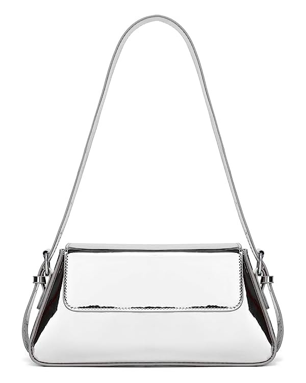 shoowyees Evening Y2k Shiny Hobo Purse Women Sparkly Silver Purse Satchel Metallic Tote Handbag C... | Amazon (US)