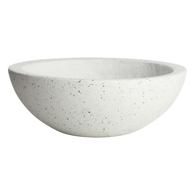 White Terrazzo-Look Bowl Planter, Small | At Home
