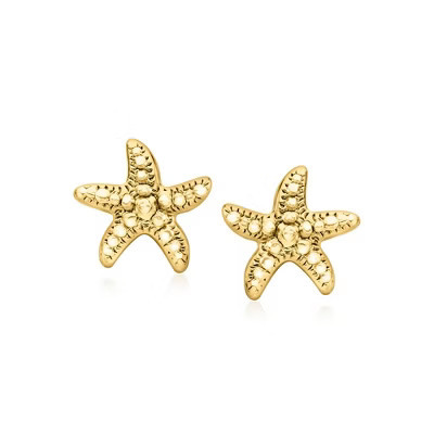 Ross-Simons Italian 18kt Gold Over Sterling Starfish Earrings | Target