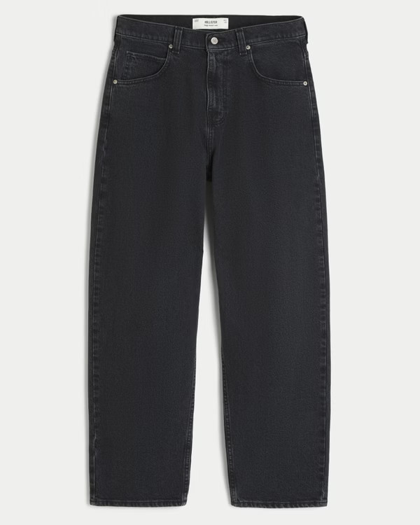 Medium Wash Skater Baggy Jeans | Hollister (US)