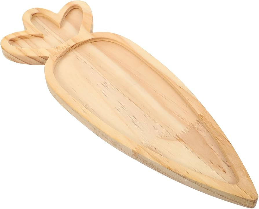 Farmhouse Serving Wood Tray: Carrot Shaped Wooden Charcuterie Serving Platter - Easter Spring Par... | Amazon (US)