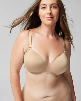 Vanishing 360 Perfect Coverage T-Shirt Bra with Lace Trim in Beige Nude size 34DD | Soma Women's Bras, Smoothing Bra, Bra Sale | SOMA