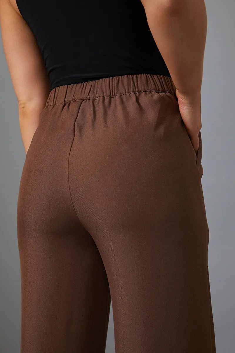 CHOCOLATE TAILORED TROUSER-In The Style | In The Style (UK)