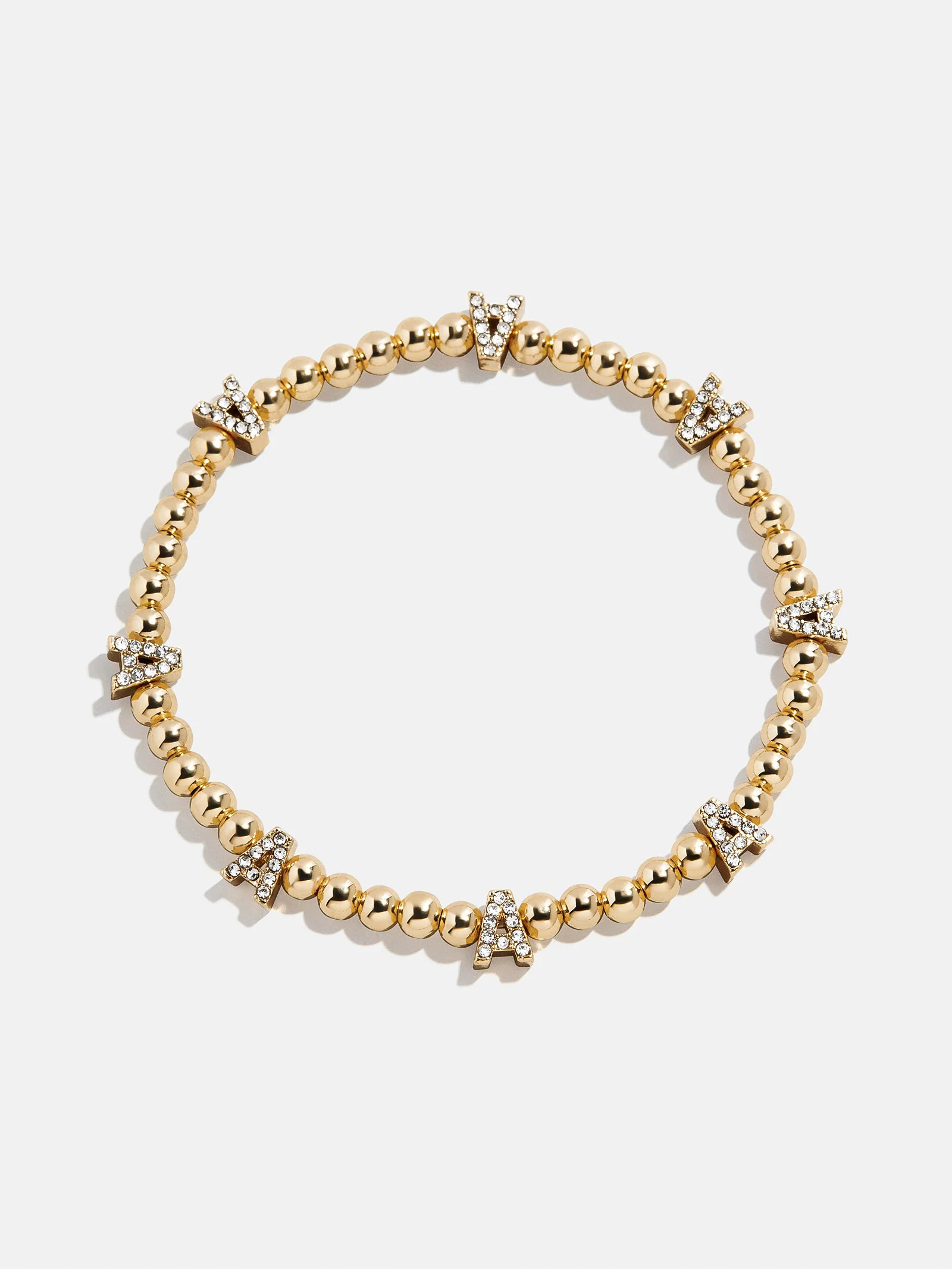 Repeating Initial Pisa Bracelet - Gold/Pavé | BaubleBar
