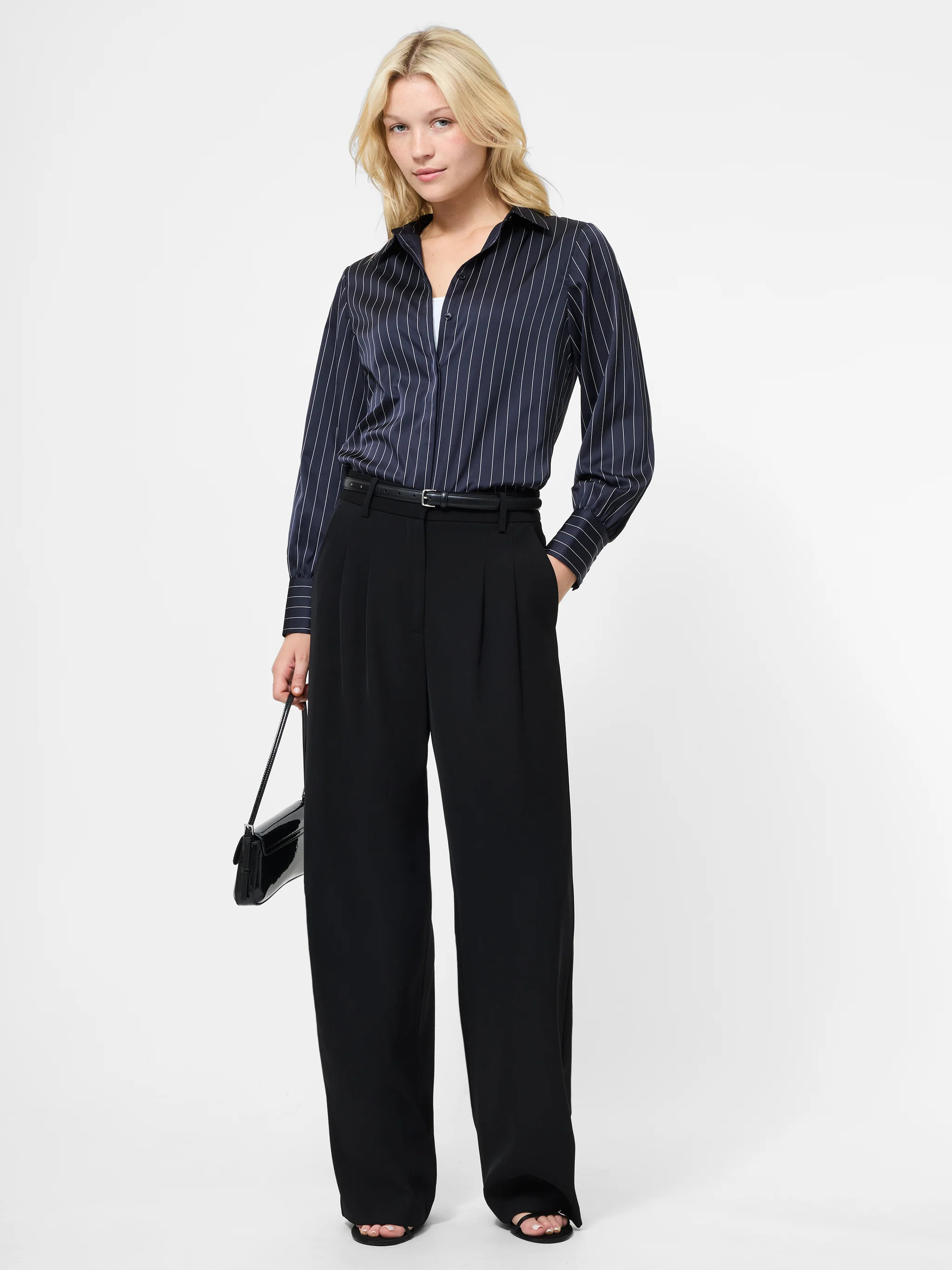 Satin Pinstripe Shirt | French Connection (US)