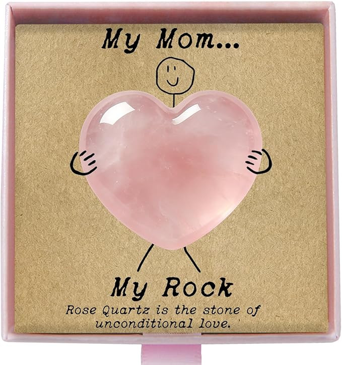 Amazon.com: Nuyviare Crystal Gift for Mom, Rose Quartz Heart Keepsake, Mother Birthday Gift, from... | Amazon (US)