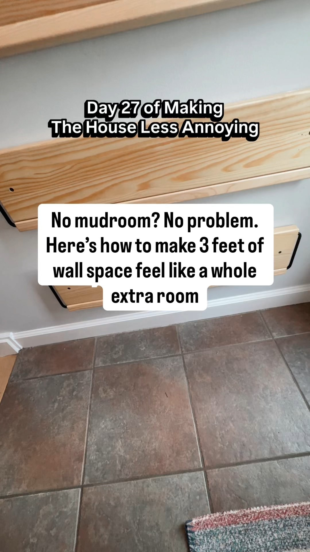 So you’ve got no coat closet, no cubbies and no actual mudroom. Just 3 feet of wall and a pile of shoes you trip over daily.

This fix makes your tiny entryway work like a drop zone without needing a full renovation:
✔️ Wall-mounted shoe rack
✔️ Shoes go up, not out
✔️ Slim hook coat rack for jackets and backpacks (guests too)
✔️ Less mess, less stress, no more twisted ankles

#LTKmorningroutine #LTKHome #LTKmomlife