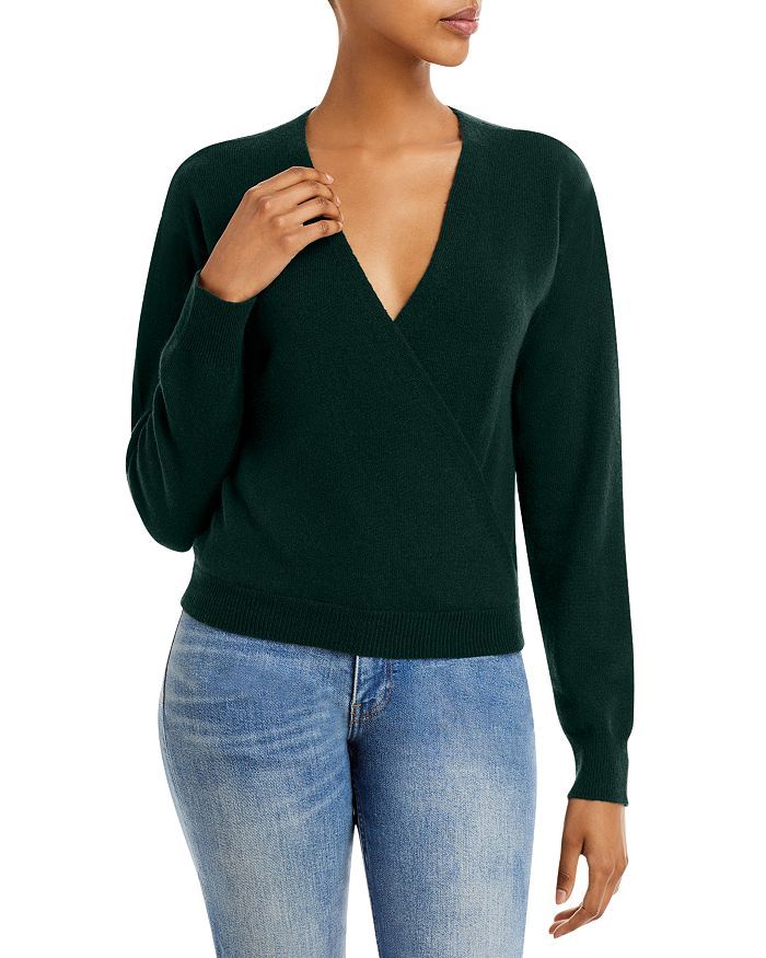 Faux Wrap Cashmere Sweater - 100% Exclusive | Bloomingdale's (US)