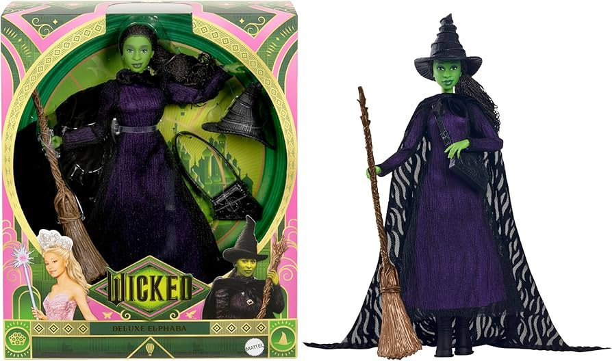 Mattel Universal Wicked Deluxe Elphaba Fashion Doll & Accessories, Movie-Inspired Look with Braid... | Amazon (US)