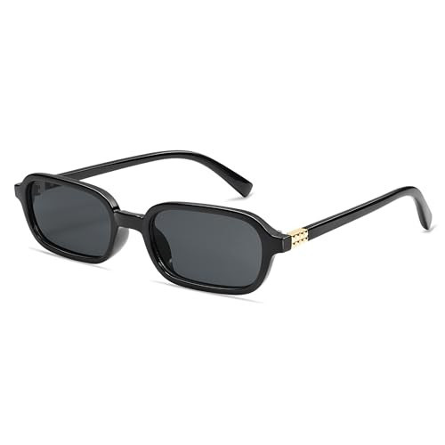 Appassal Retro Rectangular Sunglasses for Women Vintage Fashion Trendy Funny Small 90s Square Sunnies 2025 AP3698 Black/Grey | Amazon (US)