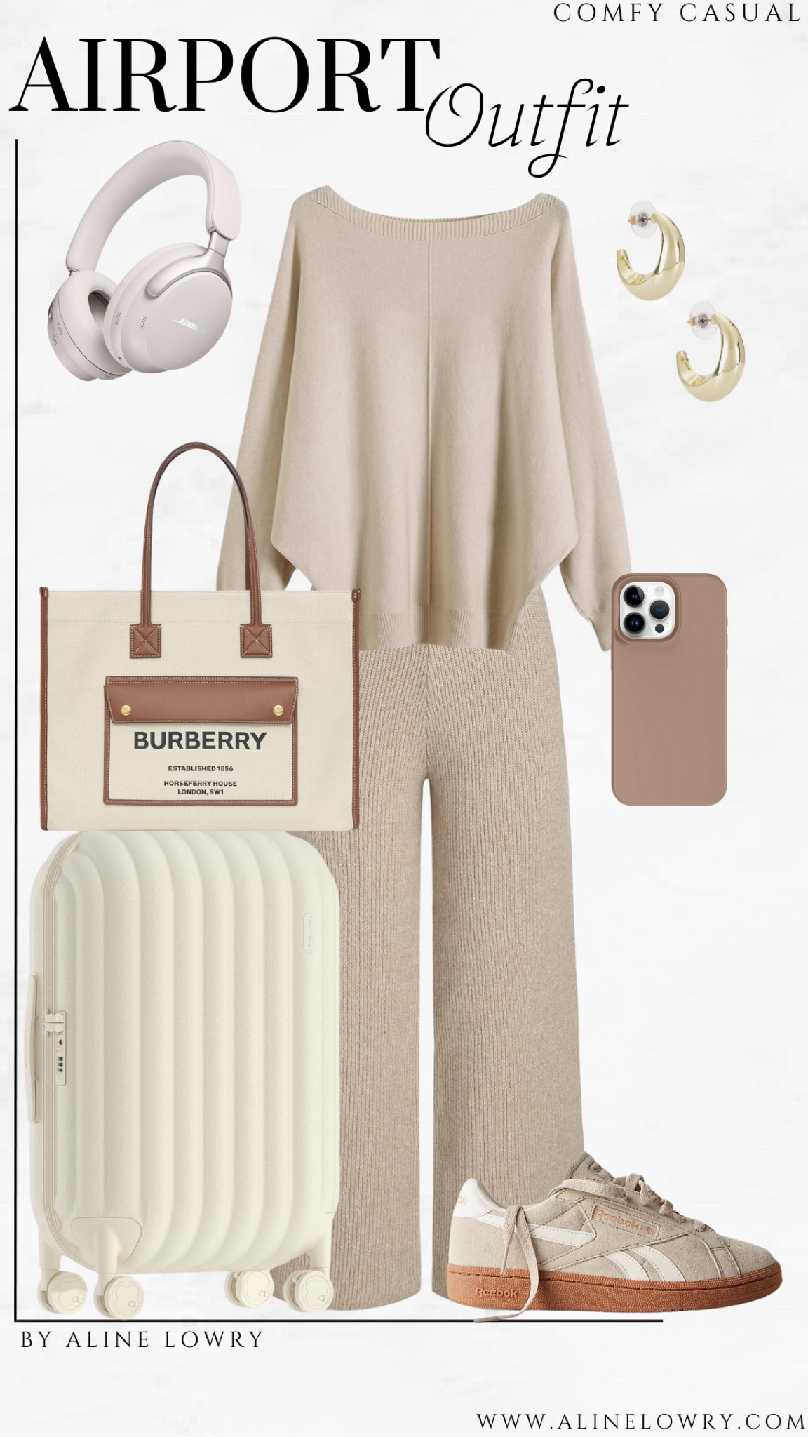 Airport Outfit Idea: neutral comfortable and beautiful outfit for traveling and lounging. 

#LTKSeasonal #LTKU #LTKStyleTip