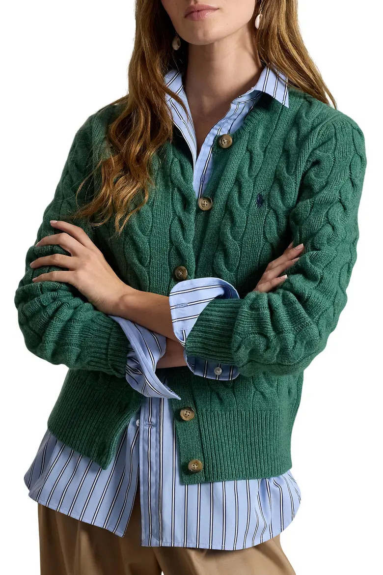 Cable Knit Wool & Cashmere Cardigan (Women) | Nordstrom | Nordstrom