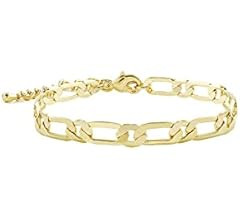 CONRAN KREMIX Gold Bracelet Sets for Women Girls 14K Real Gold Chain Dainty Link Paperclip Bracel... | Amazon (US)