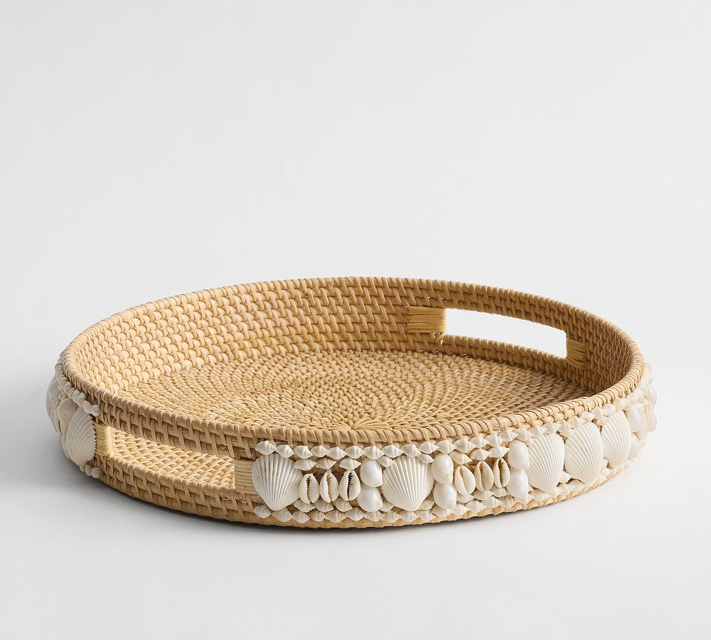 Tava Shell Handwoven Serving tray | Pottery Barn (US)