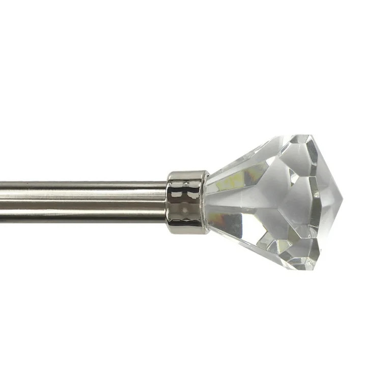 Mainstays Faceted 3/4" Single Curtain Rod, 30-84", Brushed Nickel | Walmart (US)