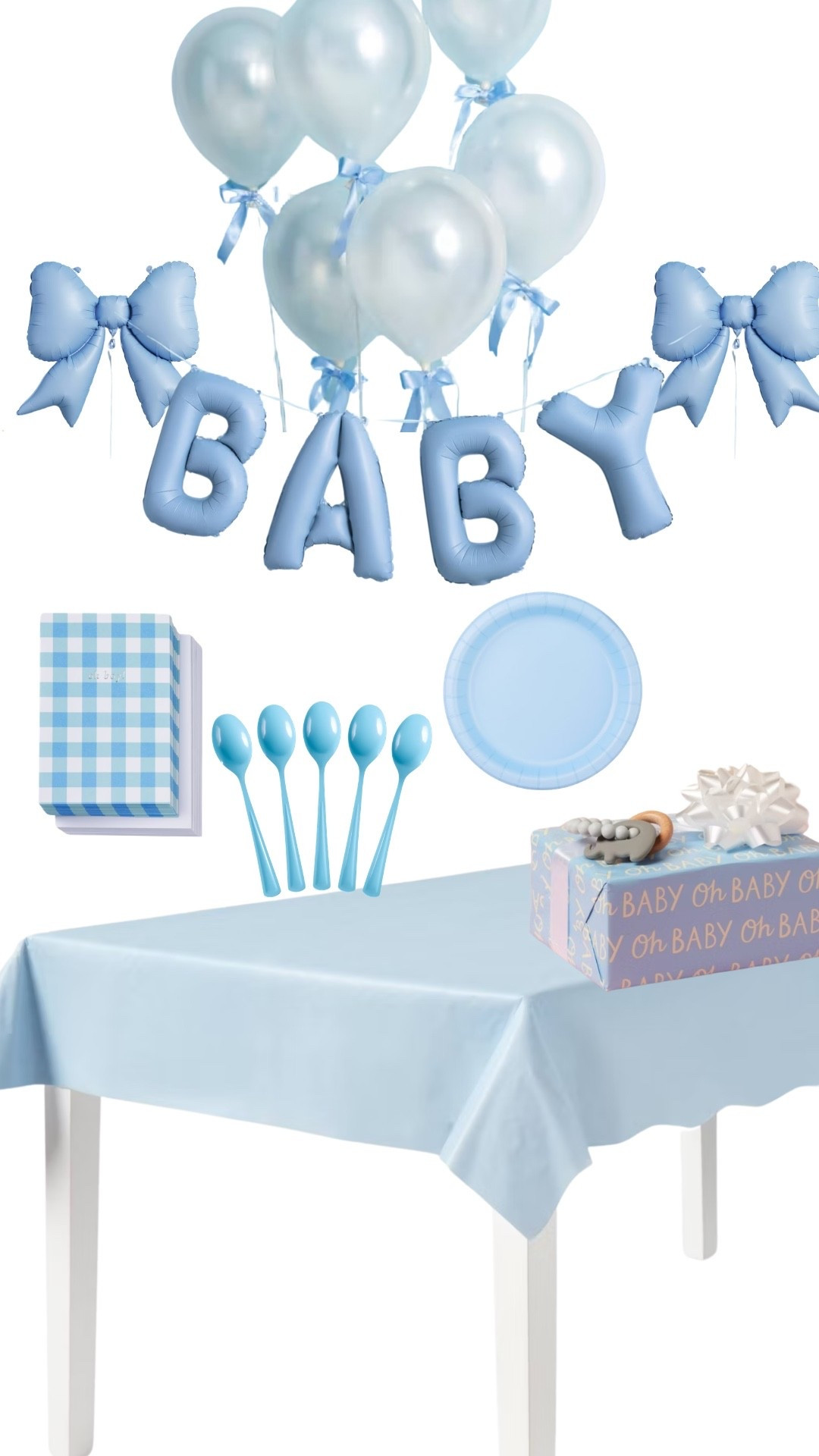 Baby shower decor finds in the sweetest baby blue
bows, balloons, gingham
details, and the cutest party setup. Boy baby shower. 

#LTKBump #LTKmomlife #LTKBaby
