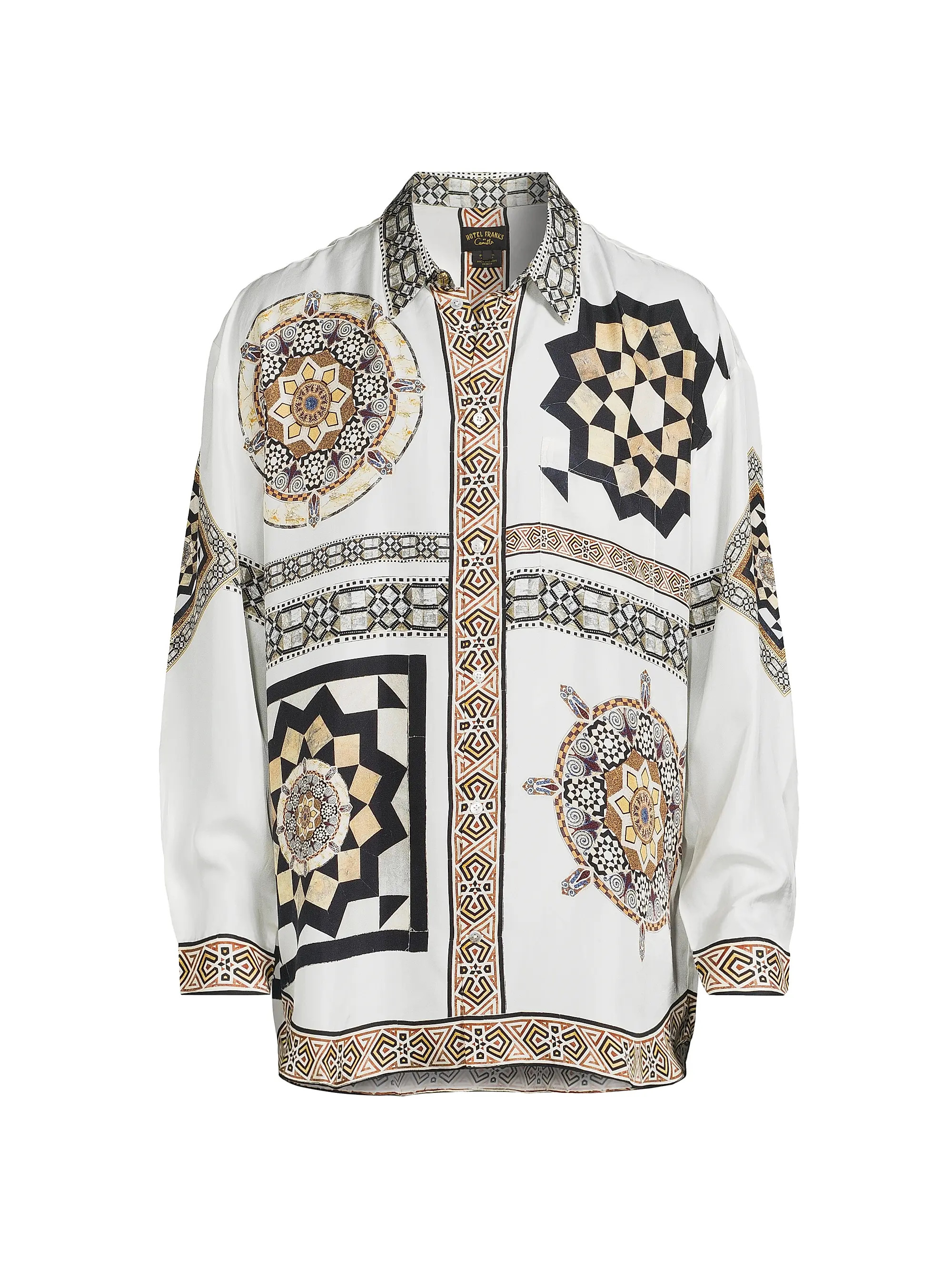 Medallion Oversized Silk Shirt | Saks Fifth Avenue