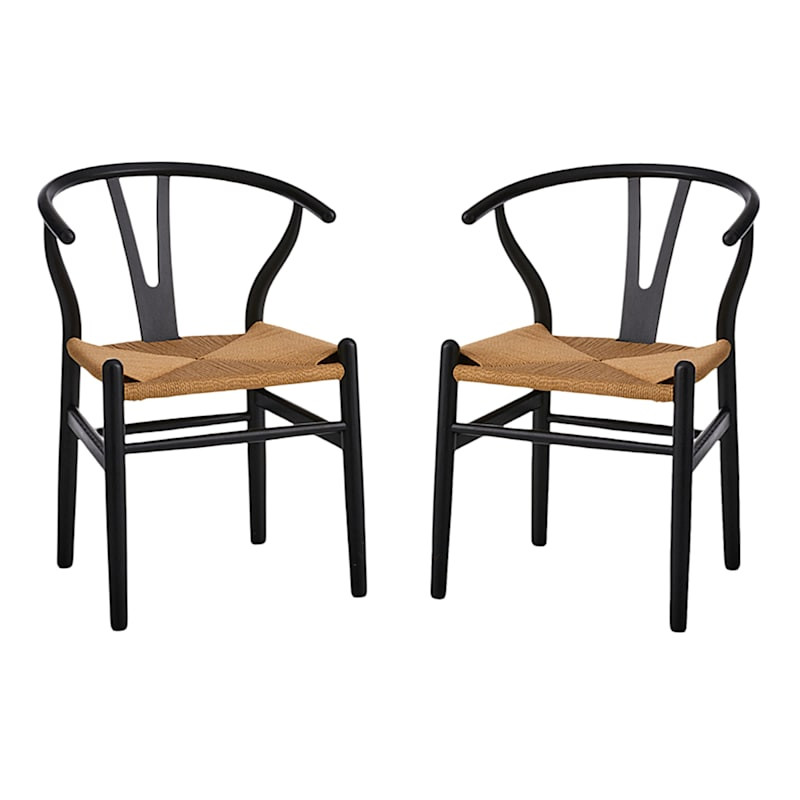 Found & Fable Set of 2 Denise Black Wishbone Dining Chair | At Home