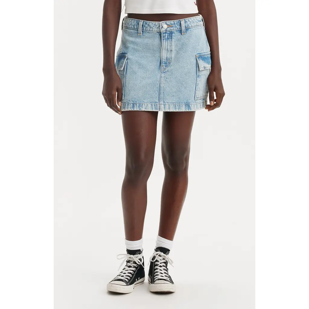 Levi's® Cargo Denim Miniskirt in Look At Me at Nordstrom Rack, Size 32 | Nordstrom Rack