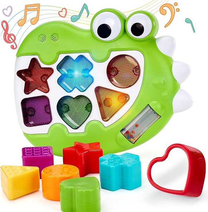 hahaland 1 Year Old Boy Toys - Light up Musical Shape Sorter - Toys for 1 Year Old Boy Birthday G... | Amazon (US)